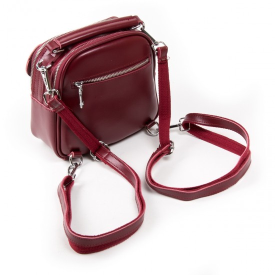 Жіноча сумочка-рюкзак з натуральної шкіри ALEX RAI 2236 бордовий