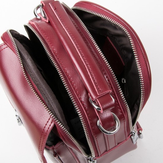 Женская сумочка-рюкзак из натуральной кожи ALEX RAI 2236 бордовый