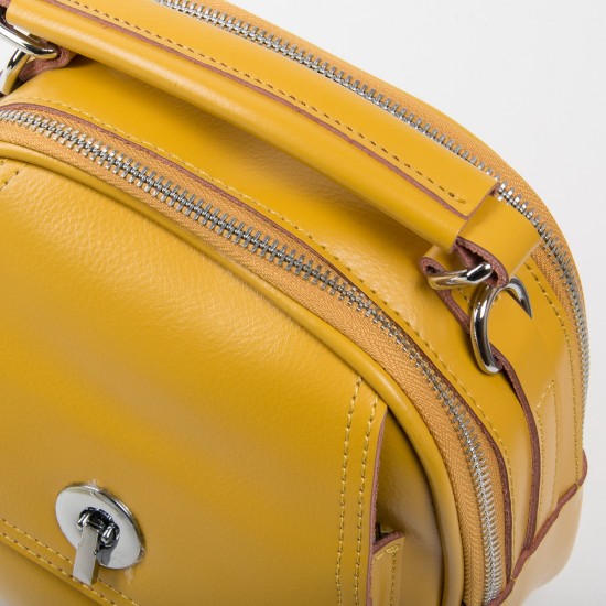 Женская сумочка-рюкзак из натуральной кожи ALEX RAI 2236 желтый