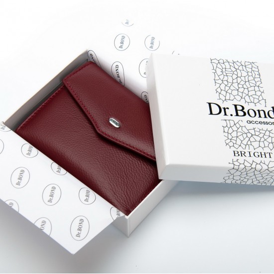 Женский кожаный кошелек dr.Bond Classic WS-3 бордовый Женский кожаный кошелек dr.Bond Classic WS-3 бордовый