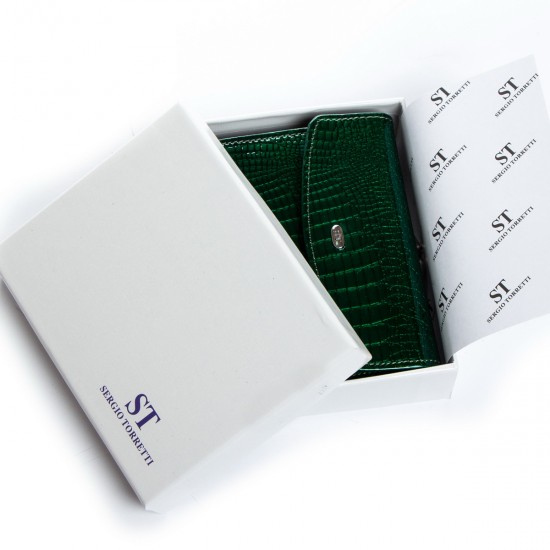 Жіночий шкіряний гаманець SERGIO TORRETTI WS-11 зелений