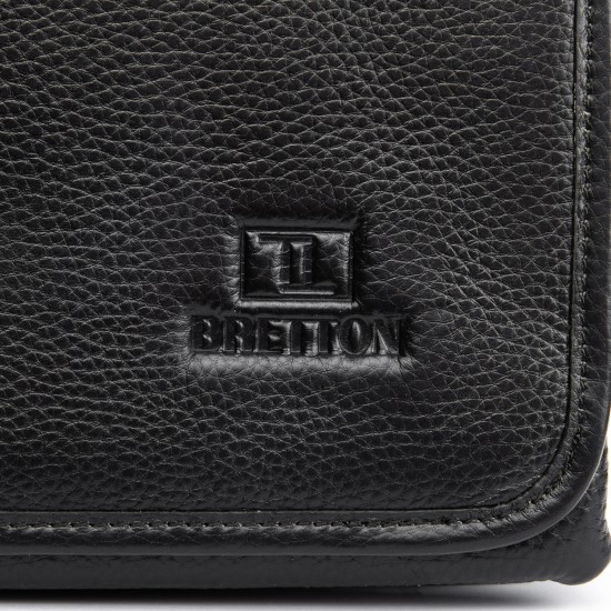 Чоловіча сумка-планшет з натуральної шкіри BRETTON BP 5467-3 чорний