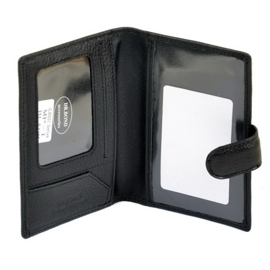 Чоловічий шкіряний гаманець dr.Bond MP-1 чорний