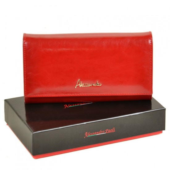 Жіночий шкіряний гаманець ALESSANDRO PAOLI W34-1 червоний