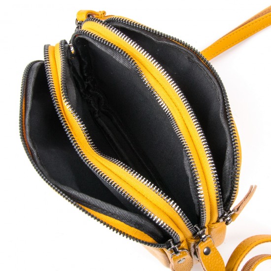 Жіноча сумочка-клатч з натуральної шкіри ALEX RAI 60061 жовтий