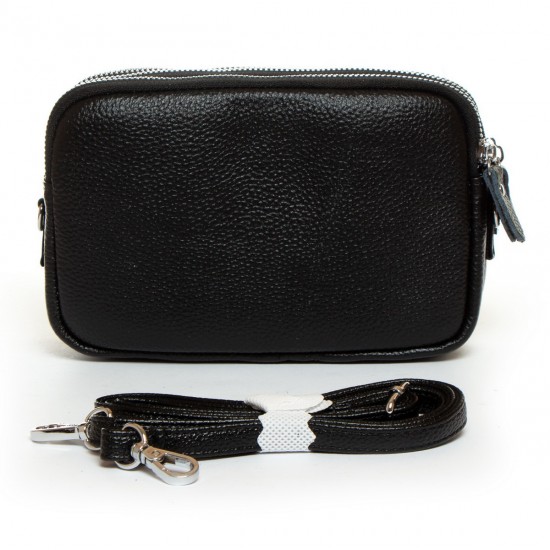 Жіноча сумочка-клатч з натуральної шкіри ALEX RAI 60061 чорний