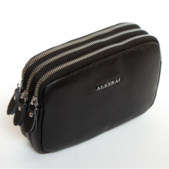 Жіноча сумочка-клатч з натуральної шкіри ALEX RAI 60061 чорний
