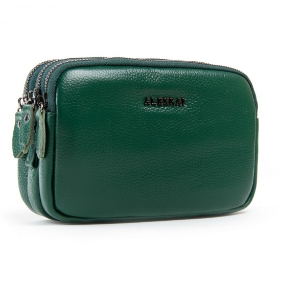 Жіноча сумочка-клатч з натуральної шкіри ALEX RAI 60061 зелений