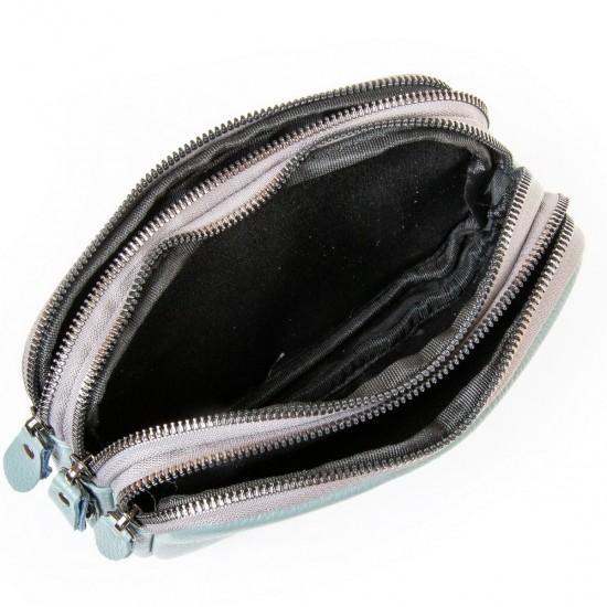 Жіноча сумочка-клатч з натуральної шкіри ALEX RAI 60061 блакитний