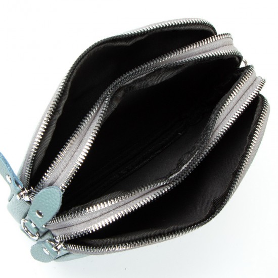 Жіноча сумочка-клатч з натуральної шкіри ALEX RAI 60061 блакитний