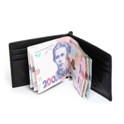 Чоловічий шкіряний затискач для банкнот dr.Bond Classic MZS-3 чорний Чоловічий шкіряний затискач для банкнот dr.Bond Classic MZS-3 чорний