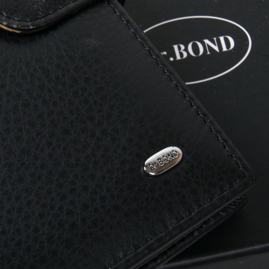 Мужской кожаный портмоне dr.Bond Classic MS-38 черный