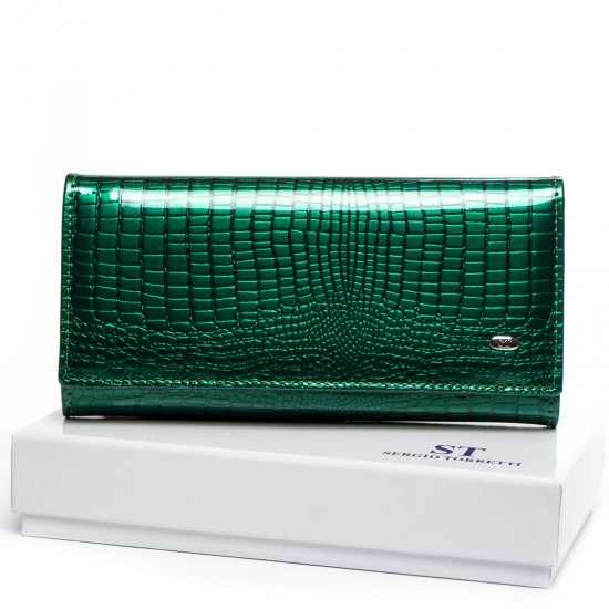 Женский кожаный кошелек SERGIO TORRETTI LR W501-2 зеленый