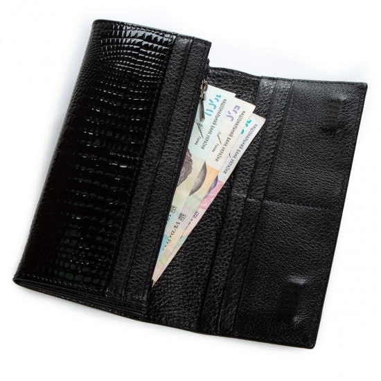 Жіночий шкіряний гаманець SERGIO TORRETTI LR W501-2 чорний