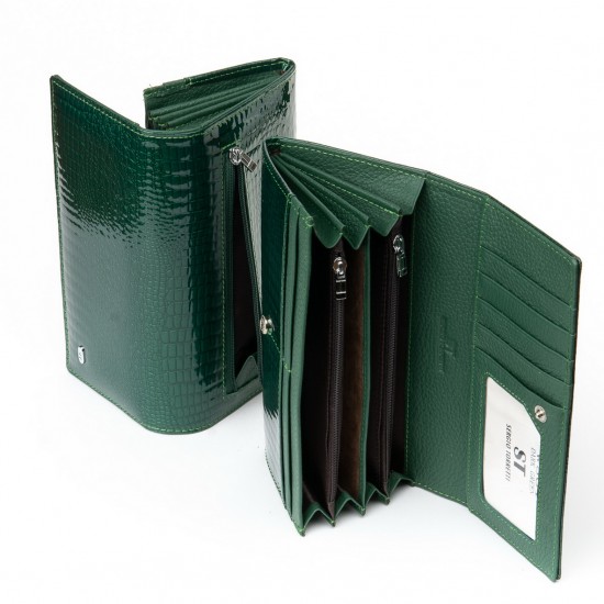 Жіночий шкіряний гаманець SERGIO TORRETTI W501 зелений