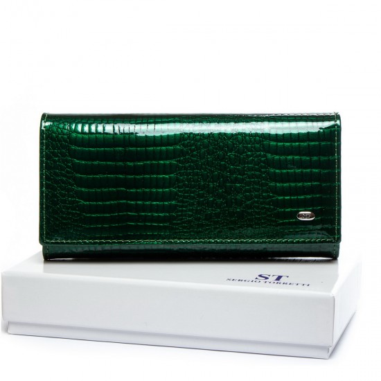 Женский кожаный кошелек SERGIO TORRETTI W501 зеленый