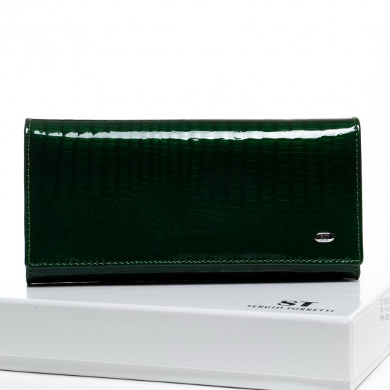 Жіночий шкіряний гаманець SERGIO TORRETTI W1-V-2 зелений