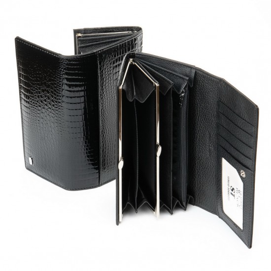 Жіночий шкіряний гаманець SERGIO TORRETTI W1-V чорний