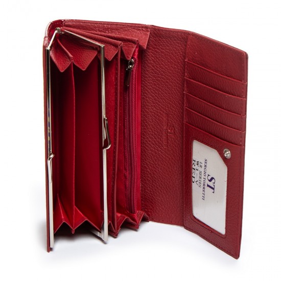 Жіночий шкіряний гаманець SERGIO TORRETTI W1-V червоний