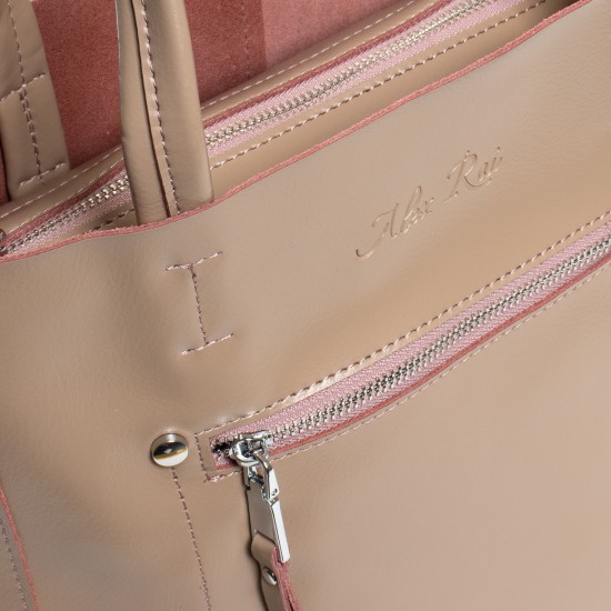 Жіноча сумка з натуральної шкіри ALEX RAI 8773 1 пудра