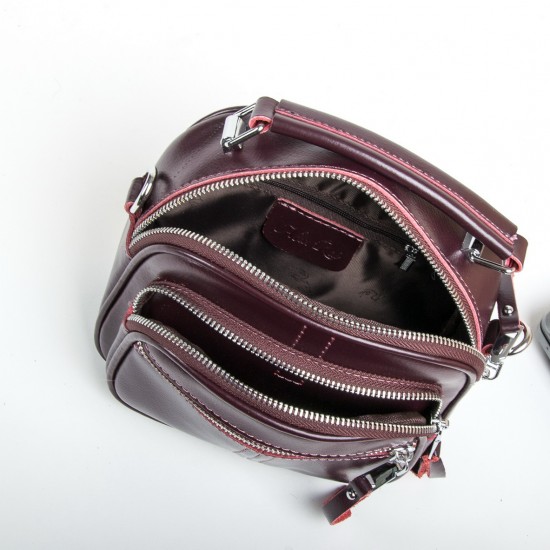Жіноча сумочка з натуральної шкіри ALEX RAI 8802 бордовий