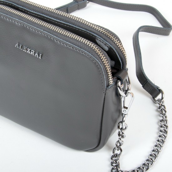 Жіноча сумочка з натуральної шкіри ALEX RAI 8701 сірий