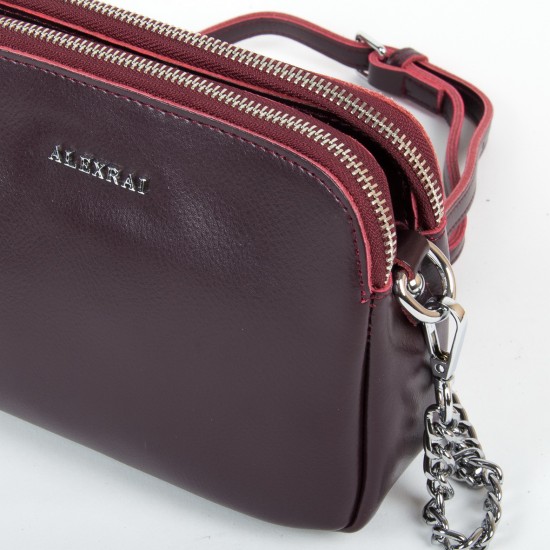 Жіноча сумочка з натуральної шкіри ALEX RAI 8701 винний