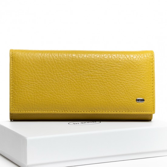 Жіночий шкіряний гаманець dr.Bond Classic W1-V жовтий