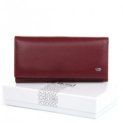 Женский кожаный кошелек dr.Bond Classic W1-V бордовый