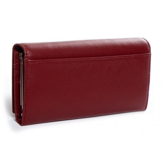 Женский кожаный кошелек dr.Bond Classic W1-V бордовый