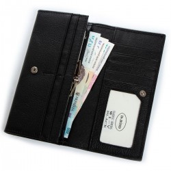 Женский кожаный кошелек dr.Bond Classic W1-V черный Женский кожаный кошелек dr.Bond Classic W1-V черный