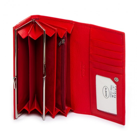 Женский кожаный кошелек dr.Bond Classic W1-V красный