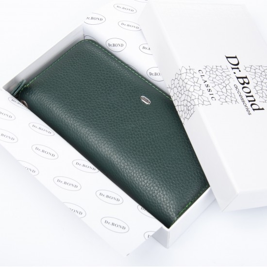 Жіночий шкіряний гаманець dr.Bond Classic W38 зелений