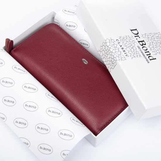 Жіночий шкіряний гаманець dr.Bond Classic W38 бордовий Жіночий шкіряний гаманець dr.Bond Classic W38 бордовий