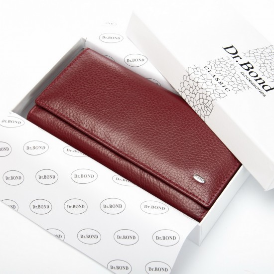 Жіночий шкіряний гаманець dr.Bond Classic W46 бордовий
