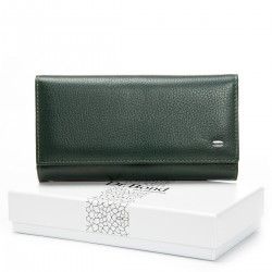 Жіночий шкіряний гаманець dr.Bond Classic W46 темно-зелений
