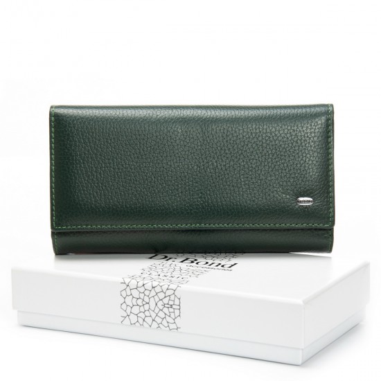 Жіночий шкіряний гаманець dr.Bond Classic W46 темно-зелений