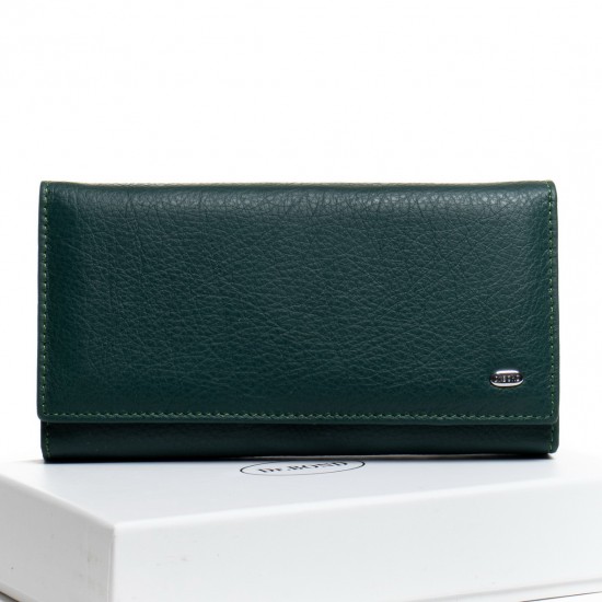 Жіночий шкіряний гаманець dr.Bond Classic W46 темно-зелений