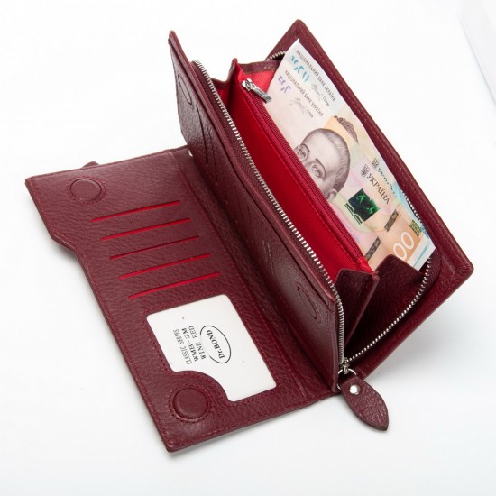 Женский кожаный кошелек dr.Bond Classic WMB-2M бордовый Женский кожаный кошелек dr.Bond Classic WMB-2M бордовый