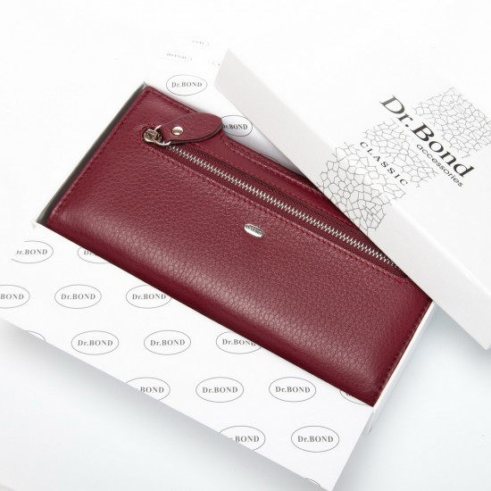 Женский кожаный кошелек dr.Bond Classic WMB-2M бордовый Женский кожаный кошелек dr.Bond Classic WMB-2M бордовый