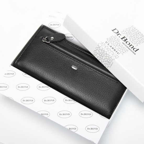Жіночий шкіряний гаманець dr.Bond Classic WMB-2M черный Жіночий шкіряний гаманець dr.Bond Classic WMB-2M черный