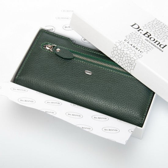 Женский кожаный кошелек dr.Bond Classic WMB-2M зеленый Женский кожаный кошелек dr.Bond Classic WMB-2M зеленый