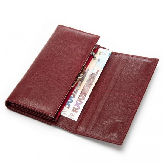 Жіночий шкіряний гаманець dr.Bond Classic W46-2 бордовий