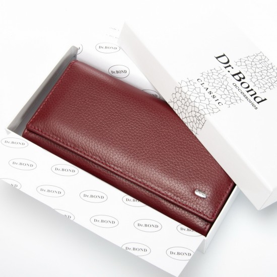 Жіночий шкіряний гаманець dr.Bond Classic W46-2 бордовий