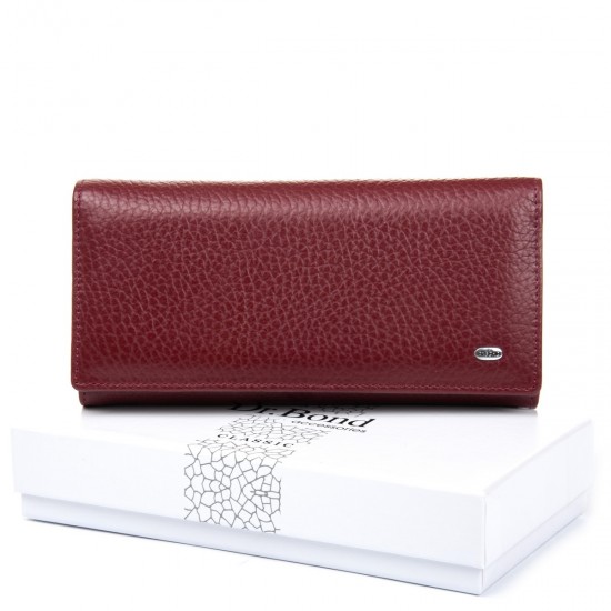 Женский кожаный кошелек dr.Bond Classic W501-2 бордовый