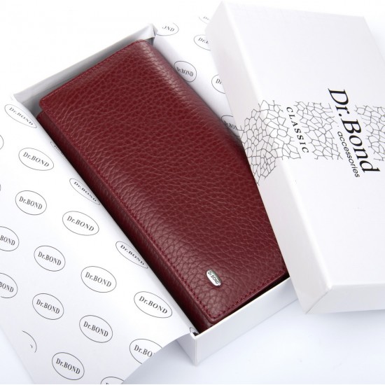 Женский кожаный кошелек dr.Bond Classic W501-2 бордовый