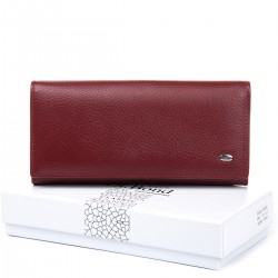 Женский кожаный кошелек dr.Bond Classic W1-V-2 бордовый