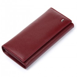 Женский кожаный кошелек dr.Bond Classic W1-V-2 бордовый