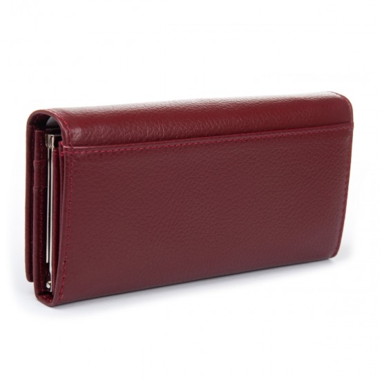 Женский кожаный кошелек dr.Bond Classic W1-V-2 бордовый