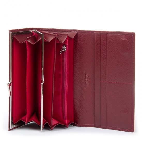 Женский кожаный кошелек dr.Bond Classic W1-V-2 бордовый